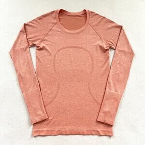Lululemon Women Pink Savannah Mist Coral 2.0 Swiftly Tech Long Sleeve LS Shirt 8